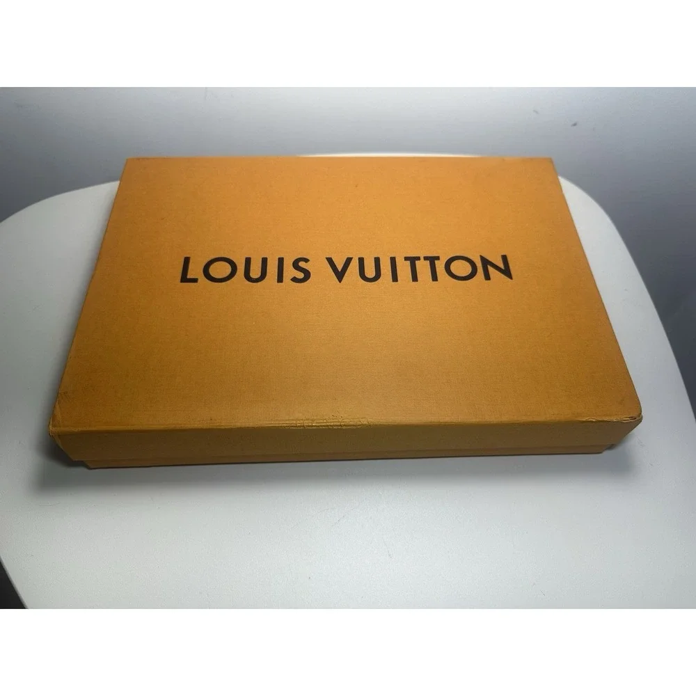 Louis Vuitton Empty Magnetic Gift Box Orange Storage Case 12x8x2 Authentic FLAW